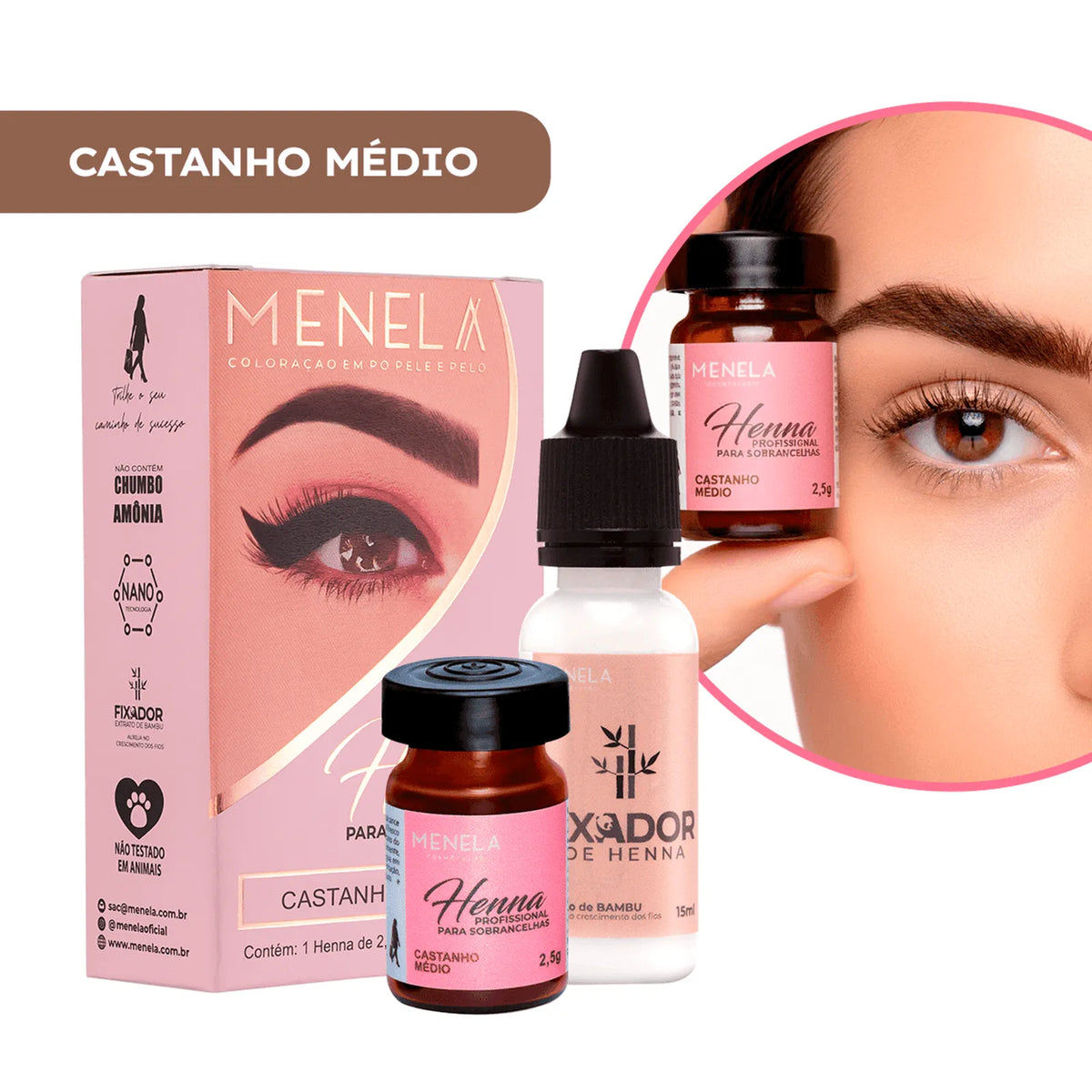 Kit Henna + Fixador  Menela