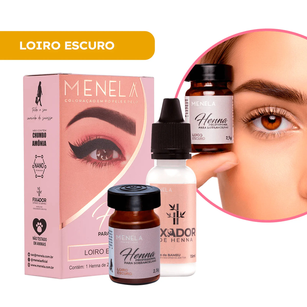 Kit Henna + Fixador  Menela